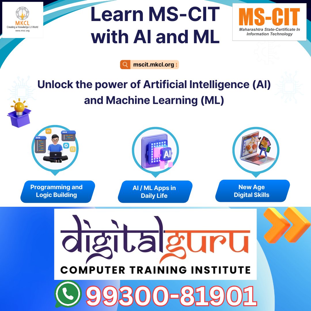 digitalguructi's tweet image. Learn Ai and ML Skills to automate your boring time-consuming daily office tasks 👇
dgcti.com/ms-cit-maharas… 

#DigitalGuru #MSCIT