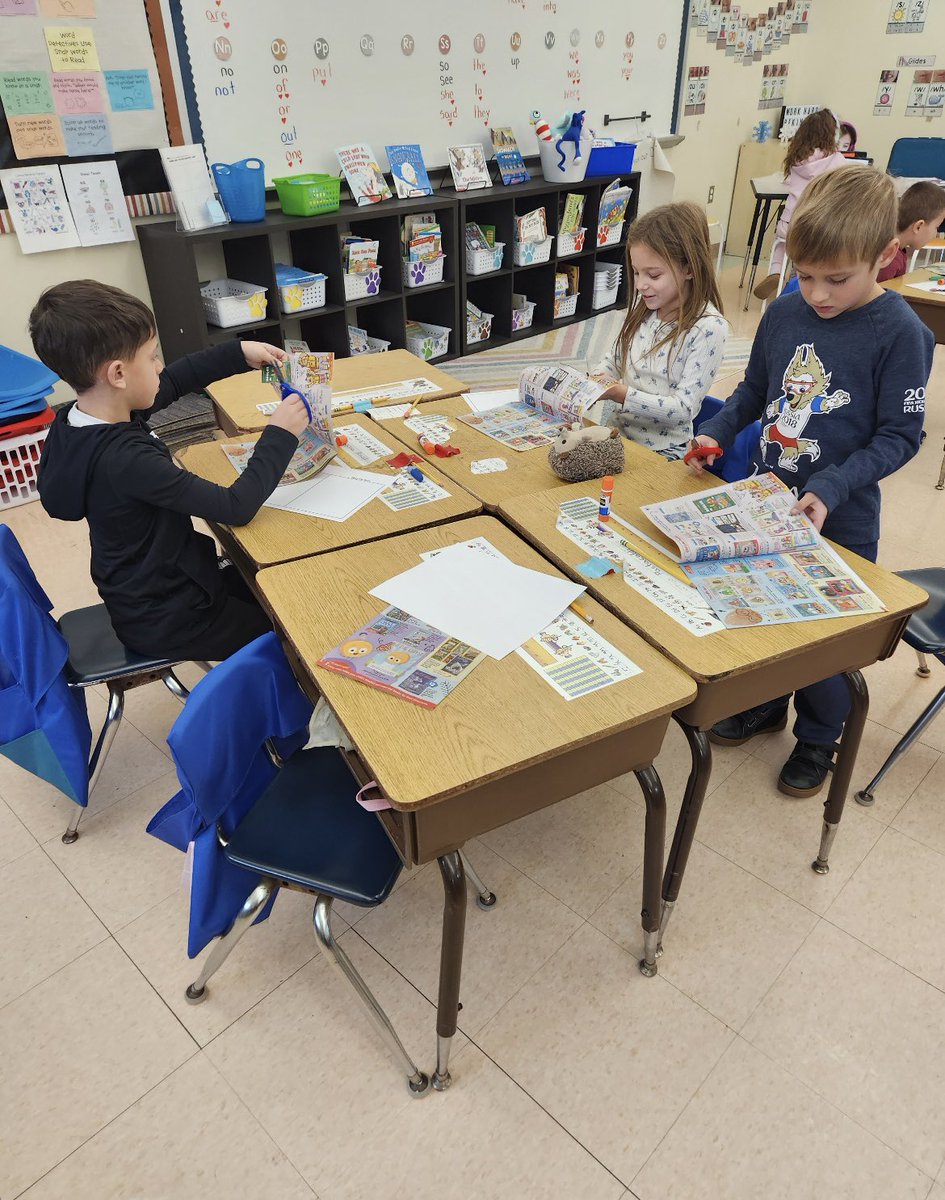 1st graders kicked off their nonfiction unit by searching for nonfiction and fiction examples in a scholastic book order brochure! #WorkHardBeKindGoBulldogs