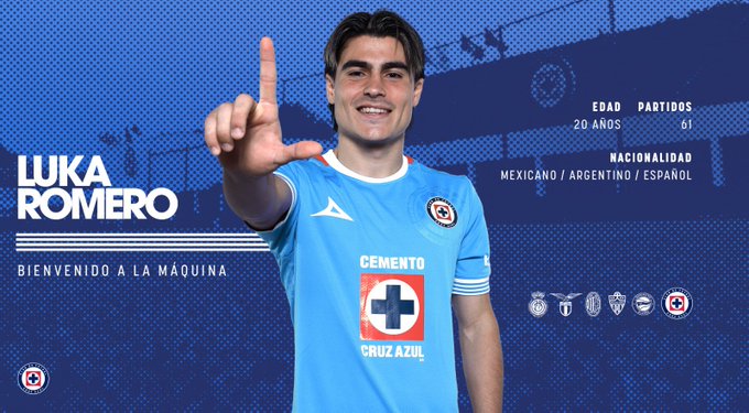 El anuncio de Cruz Azul del fichaje de Luka Romero.