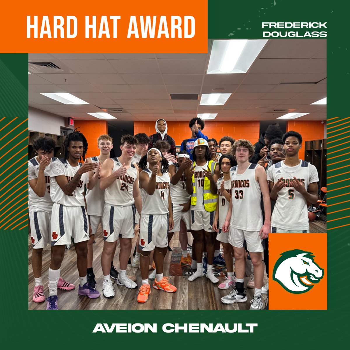 Congratulations to Aveion Chenault on earning the Hard Hat Award in our win vs. Scott County. Aveion also scored his 1,000th career point in the win #TogetherWeWin #SeeItThrough