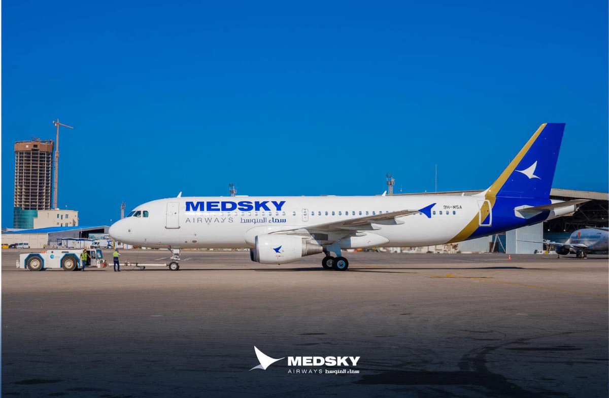 شركة سماء المتوسط للطيران تدشن أول رحلاتها الدولية عبر مطار بنينا الدولي الى مطار لوقا بمالطا بعد توقف هذا القطاع منذ 10 سنوات و نصف لتكون الوجهة الثامنة الدولية المربوطة من مطار بنينا بنغازي …