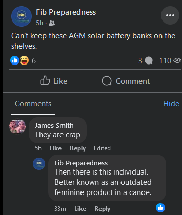 FiBpreparedness's tweet photo. Sometimes you gotta play the game. I bet James is googling outdated feminine products as we speak. https://t.co/HHxwphhQQa