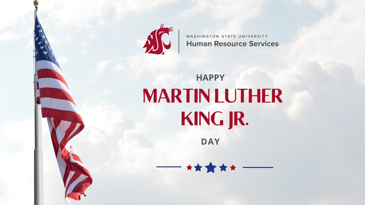 💙 Happy Martin Luther King Jr. Day!
✊🏽 In observance of the university holiday, WSU Human Resource Services is closed today, Monday, January 20th, 2025.
📚 We hope you have a wonderful day!
#GoCougs #MLKDay #LegacyofEquality