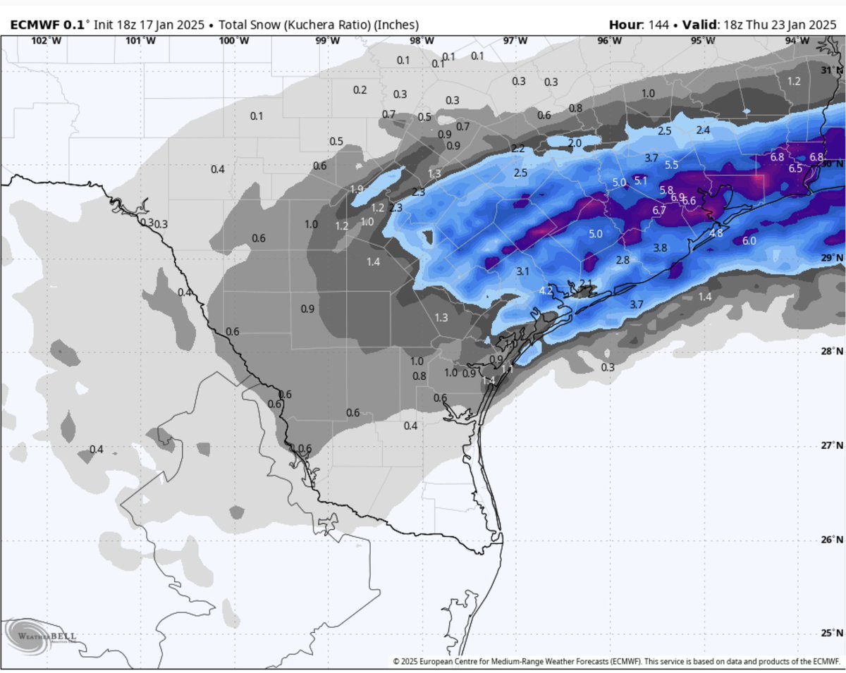 cory_kowitz's tweet image. Interesting 👀❄️

Snow in Houston, New Orleans, &amp;amp; the Florida Panhandle?!

#snow #snowstorms #winterstorm