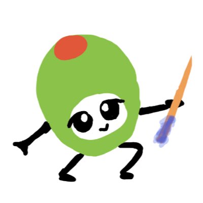 Cryptoiscrack's tweet image. #NewNFTProfilePic myahh !! hes fencing with a little toothpick :) silly olive get back in your martini glass stop fencing !!
