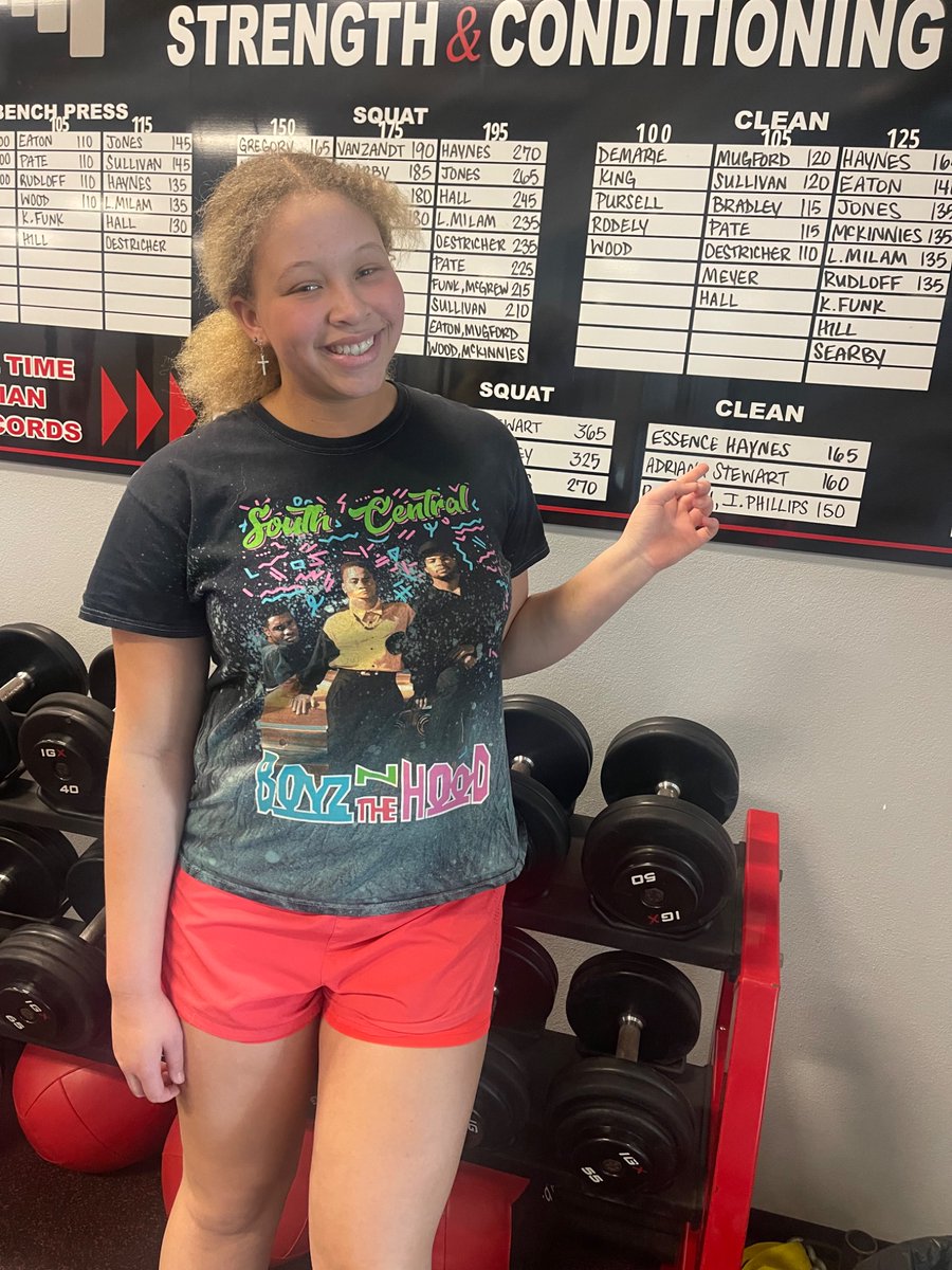 IronTribeDQ's tweet photo. Congratulations to Essence Haynes for breaking the DHS Clean Record! She power cleaned 165! Keep up the hard work! https://t.co/ZCgHnu1nSP