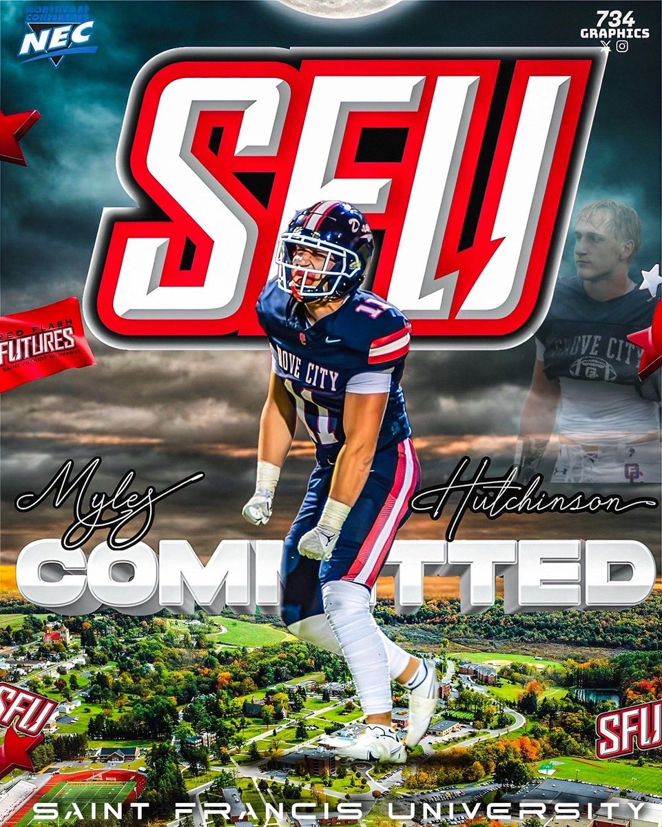 100% committed to St Francis University!! 🔴⚡️
<a href="/CoachBruniSFU/">Ben Bruni</a> <a href="/RedFlashFB/">Saint Francis Football</a> #RaiseTheStandard