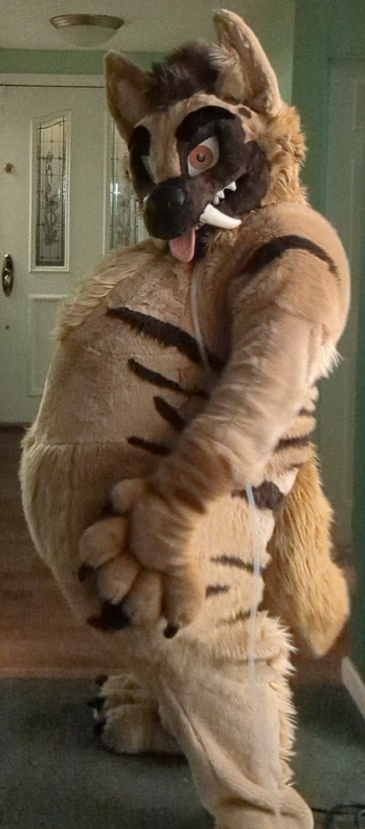 BiteDownTown's tweet photo. Well hey, since I've reached 3 thousand followers on here, how about another #FursuitFriday pic of Jino?
This was how it looked with the new balloon and no body padding, I really liked how it inflated into the area where the thighs are~ 
😈 🎈 🦵 🐾 https://t.co/fmVn2oLK6n