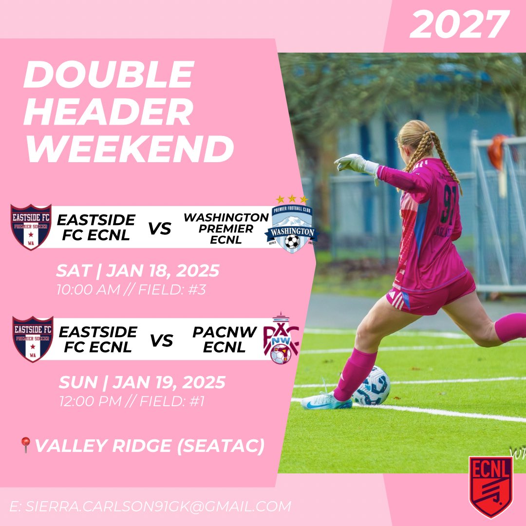 Sierra Carlson | ECNL 2027🧤 (@sierra_carlsgk) on Twitter photo My schedule for the Winter Classic this upcoming weekend! First game tomorrow at 10!
<a href="/ECNLgirls/">ECNL Girls</a> <a href="/WestCoastGK/">West Coast GK</a> <a href="/PrepSoccer/">Prep Soccer ⚽️</a>
<a href="/TopDrawerSoccer/">TopDrawerSoccer</a> <a href="/ImYouthSoccer/">ECNL/GA/Recruiting/College Soccer</a>
<a href="/TheSoccerWire/">SoccerWire</a> My schedule for the Winter Classic this upcoming weekend! First game tomorrow at 10!
<a href="/ECNLgirls/">ECNL Girls</a> <a href="/WestCoastGK/">West Coast GK</a> <a href="/PrepSoccer/">Prep Soccer ⚽️</a>
<a href="/TopDrawerSoccer/">TopDrawerSoccer</a> <a href="/ImYouthSoccer/">ECNL/GA/Recruiting/College Soccer</a>
<a href="/TheSoccerWire/">SoccerWire</a>