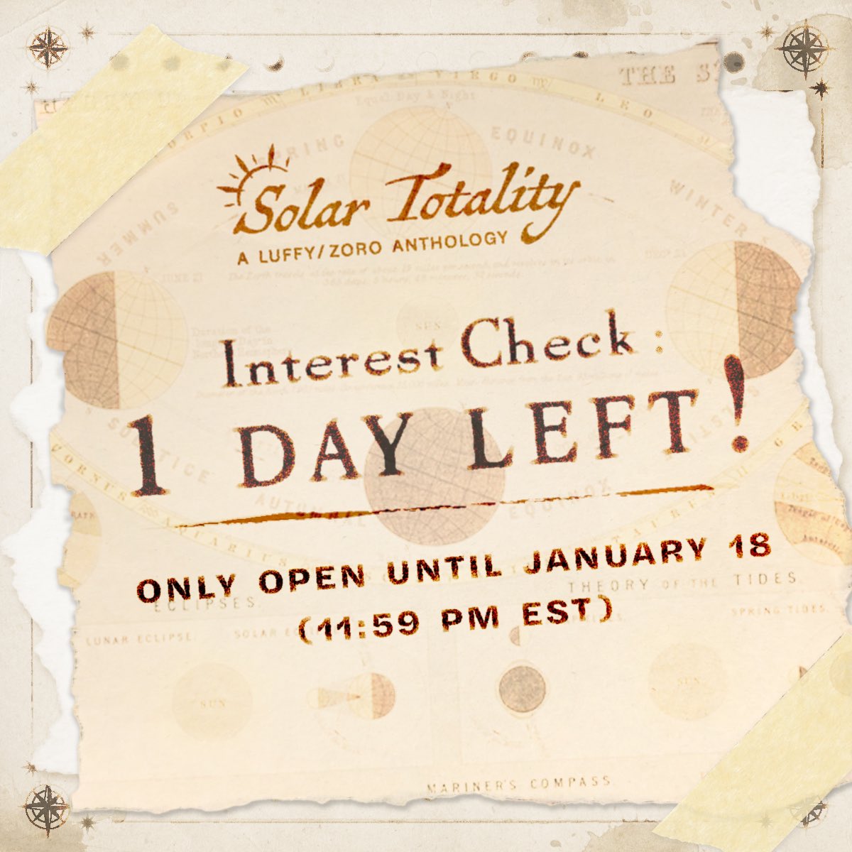 👒 Solar Totality: a LuZo anthology ⚔️

Last day of our interest check! You’ve got until 11:59 P.M. EST to let us know what you’d like to see in this anthology by filling out the form below.

🔗 forms.gle/PrkpWbrqE6gnGH…