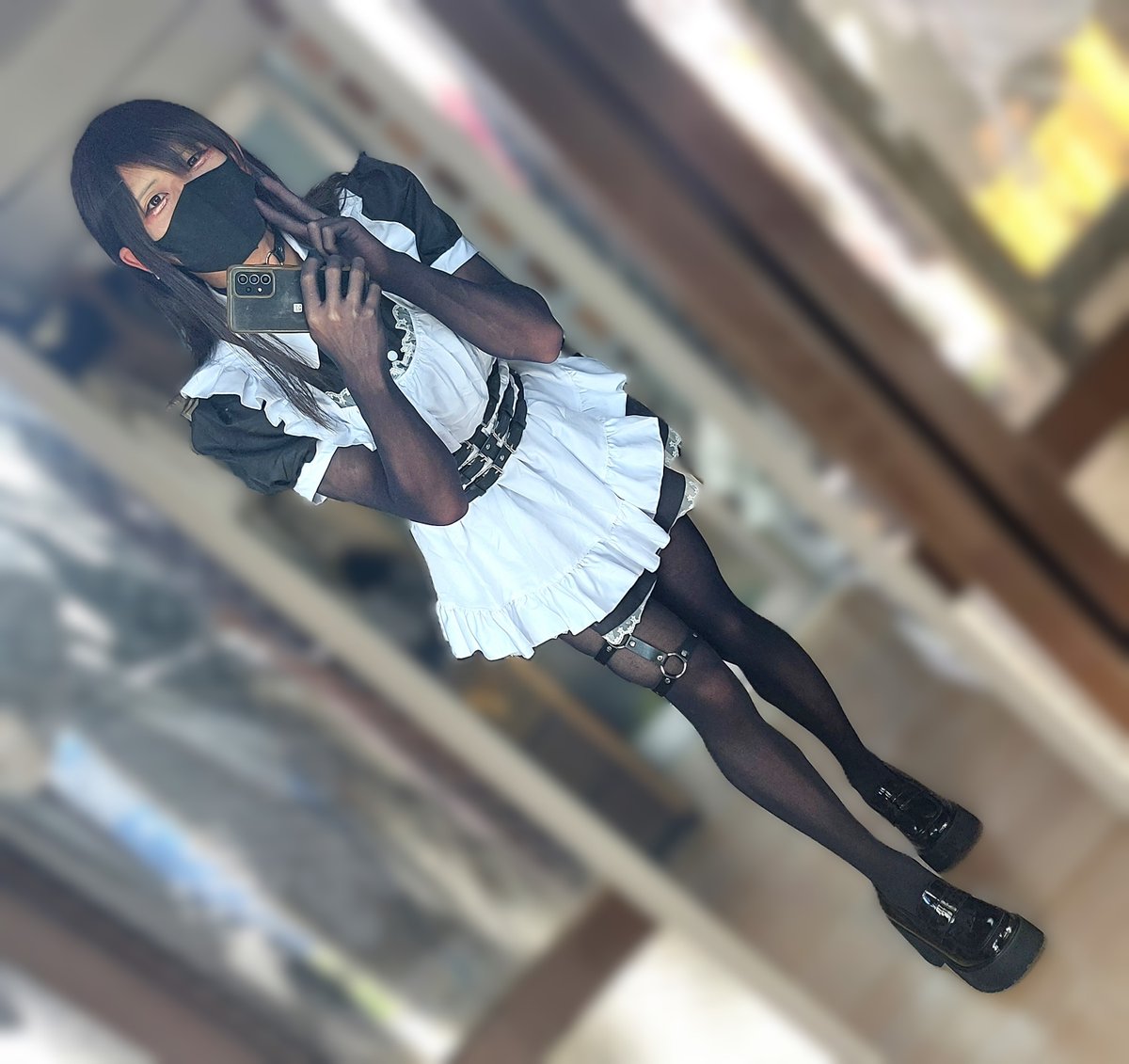 約１９０cm（ヒール込）のメイドさん、あなたのおうちにいかがでしょうか！
#女装