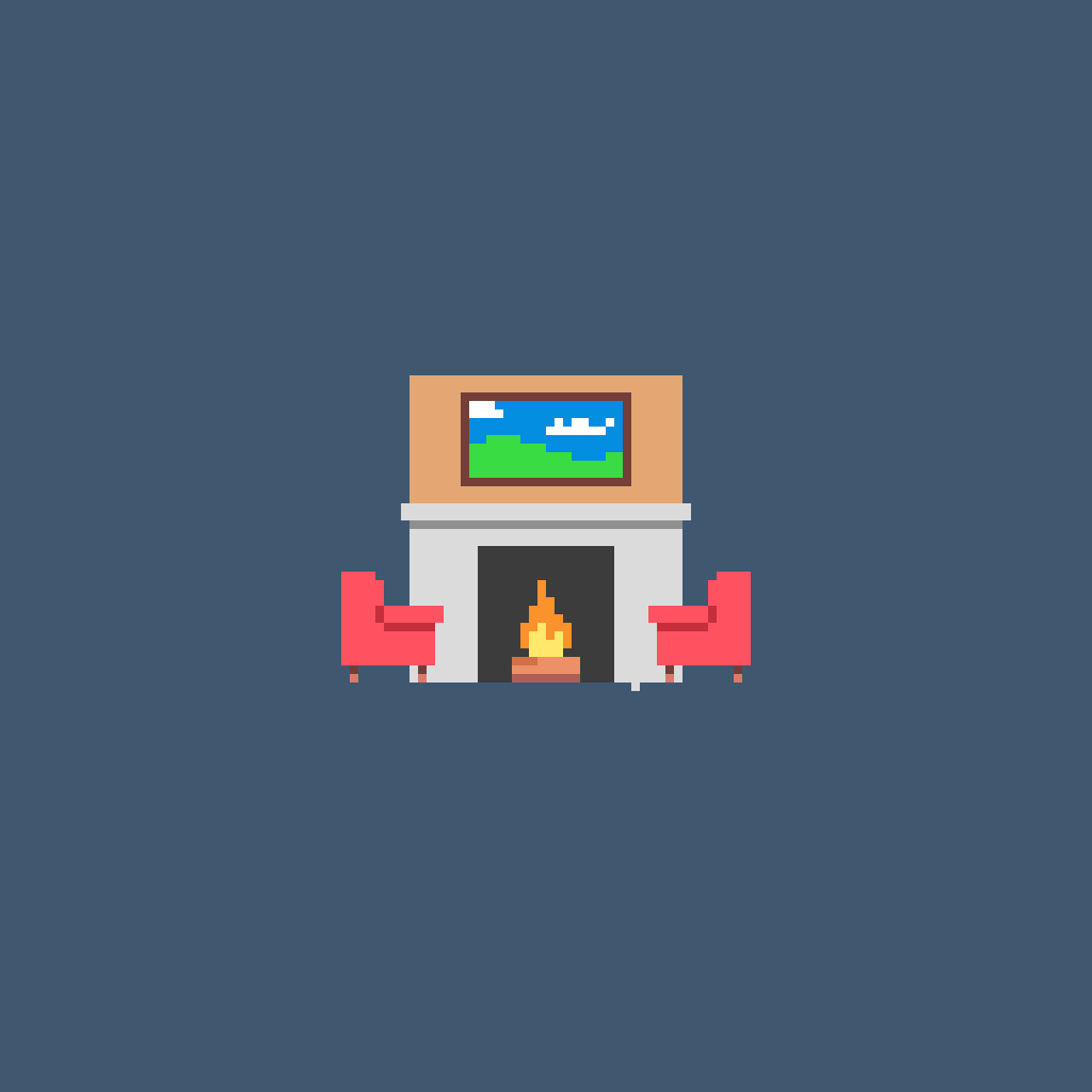 Relaxing in the #den. <a href="/Pixel_Dailies/">Pixel Dailies</a>  #pixel_dailies #pixelart