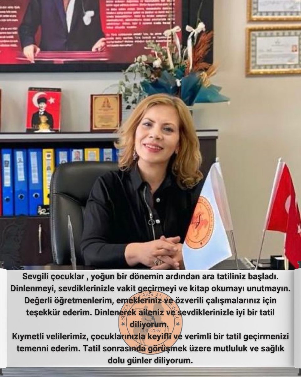 Sultan Alparslan İlkokulu Müdüresi Fahriye ELKİN’in yarıyıl tatili için öğretmenlere , velilere ve öğrencilere mesajı var.✨ <a href="/istanbulilmem/">İstanbul İl Millî Eğitim Müdürlüğü</a> <a href="/sultangazimem1/">Sultangazi İlçe Millî Eğitim Müdürlüğü</a> <a href="/necatitekbas/">Necati TEKBAŞ</a> <a href="/FahriyeElkin/">Fahriye Elkin</a> <a href="/s_a_anasinifi/">Sultangazi Sultan Alparslan Anasınıfı</a> #iyitatiler #sömestr #yarıyıltatili