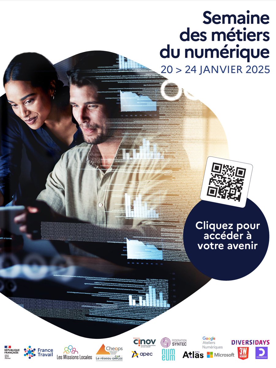 🔴  La Semaine des Métiers du Numérique se tient du 20 au 24 janvier. 

👉 Retrouvez le programme proposé par les agences <a href="/FranceTravail/">France Travail</a> dans le #Var ➡️ mesevenementsemploi.pole-emploi.fr/mes-evenements…

➕ Pour en savoir plus sur la semaine 
➡️ francetravail.org/accueil/commun…