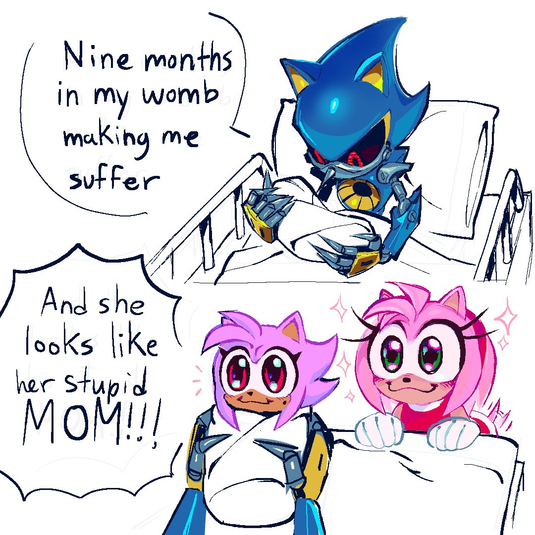 Holographicros3's tweet photo. robot mpreg #metamy #metalsonic #amyrose https://t.co/iGPgg3Ul41