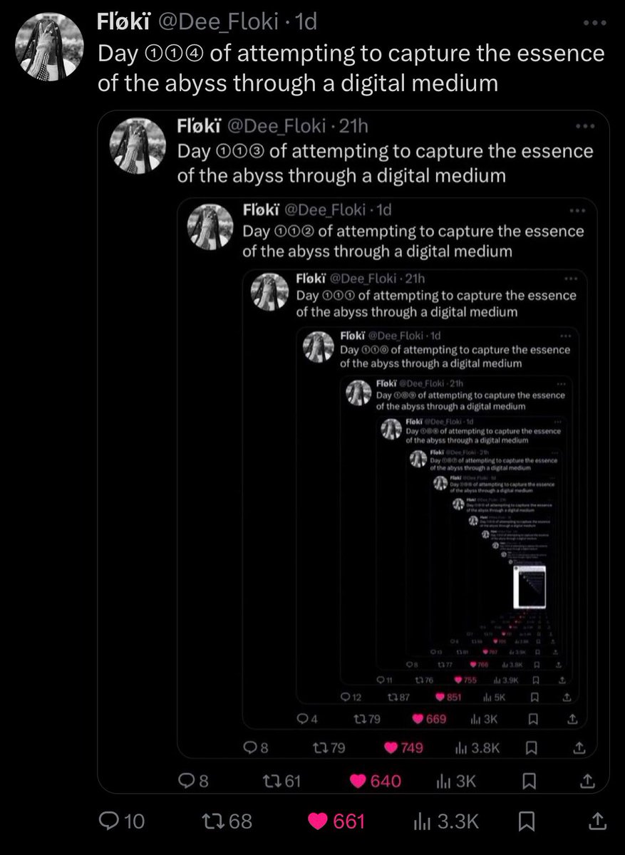 Dee_Floki's tweet image. Day ①①⑤ of attempting to capture the essence of the abyss through a digital medium