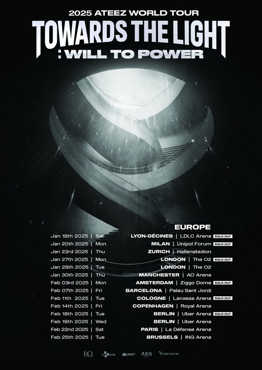 ATEEZofficial's tweet photo. [📢] ATEEZ 2025 WORLD TOUR [TOWARDS THE LIGHT: WILL TO POWER]

The journey begins today in Europe! 🌍✨

For full details: https://t.co/WlNKnnm7tU

#ATEEZ #에이티즈
#TowardsTheLight #Will_To_Power https://t.co/nUch2XVlJW