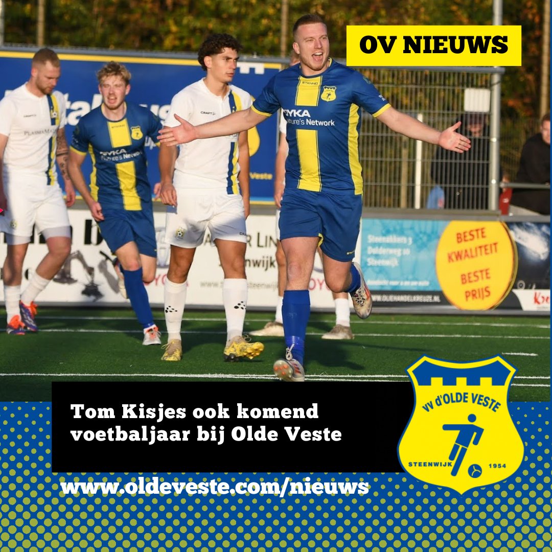 𝗧𝗼𝗺 𝗞𝗶𝘀𝗷𝗲𝘀 𝗼𝗼𝗸 𝗸𝗼𝗺𝗲𝗻𝗱 𝘃𝗼𝗲𝘁𝗯𝗮𝗹𝗷𝗮𝗮𝗿 𝗯𝗶𝗷 𝗢𝗹𝗱𝗲 𝗩𝗲𝘀𝘁𝗲

Opnieuw goed nieuws: spits Tom Kisjes kiest voor een nieuw seizoen bij Olde Veste.

oldeveste.com/tom-kisjes-ook…