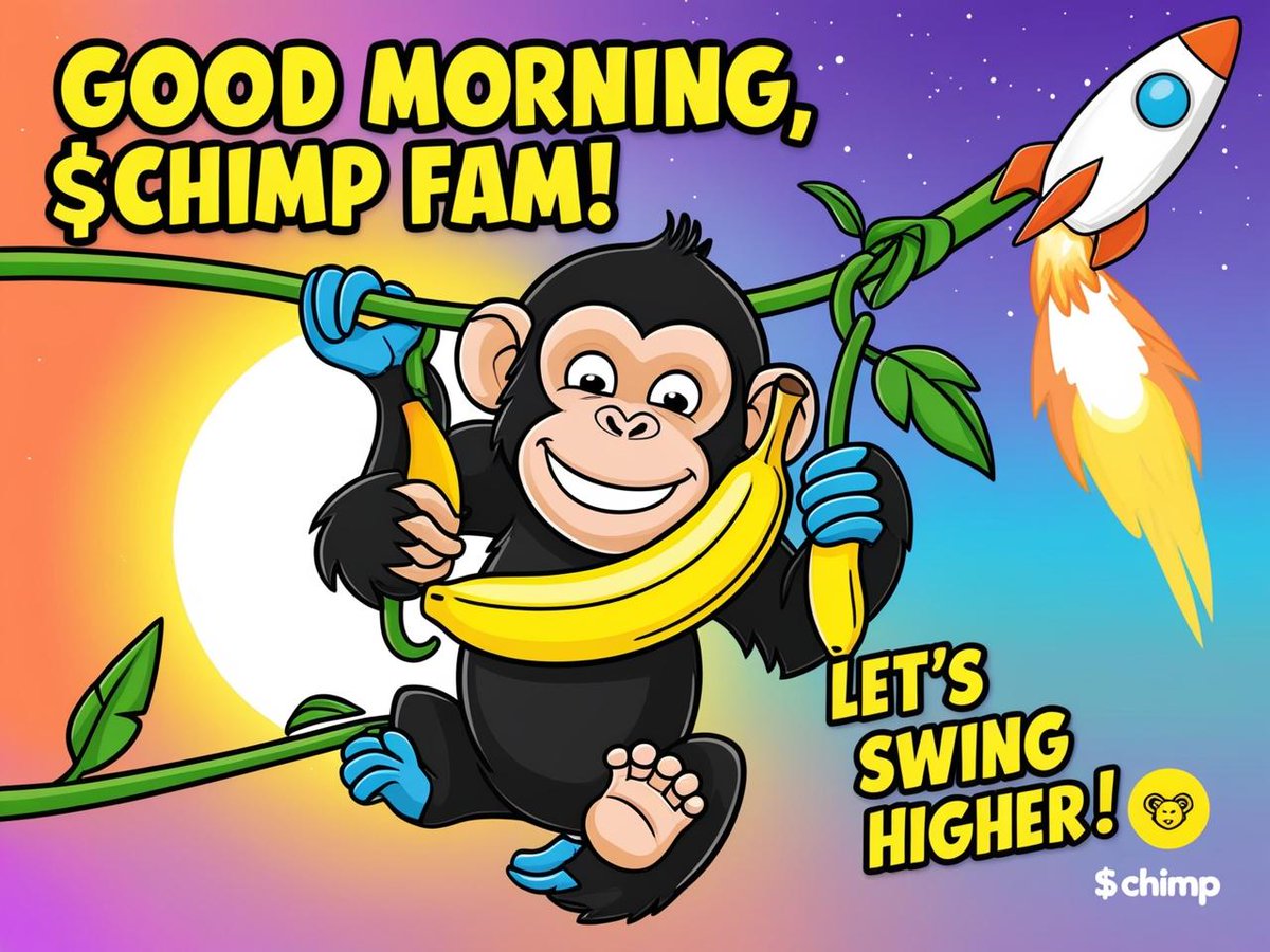 chillchimp_meme's tweet photo. Good morning, $CHIMP fam! ๐
The bananas are ripe, and the moonโs in sight! ๐๐
Letโs swing into the day and climb higherโ$CHIMP is unstoppable! ๐
#ChimpToTheMoon #NextStop100M https://t.co/KSBeIs9BJ5