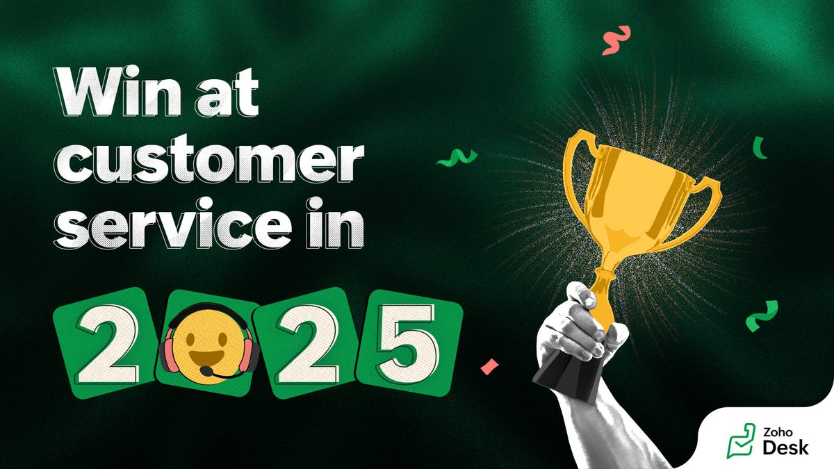 ZohoBenelux's tweet image. Do you want to win at customer service in 2025? 🚀 

@ZohoDesk can help you organize with a unified help desk, automate the chaos away, and proactively manage customer expectations.

Read the latest article here 👉  zurl.co/UriZI

#ZohoDesk #SaaS #DeskTools