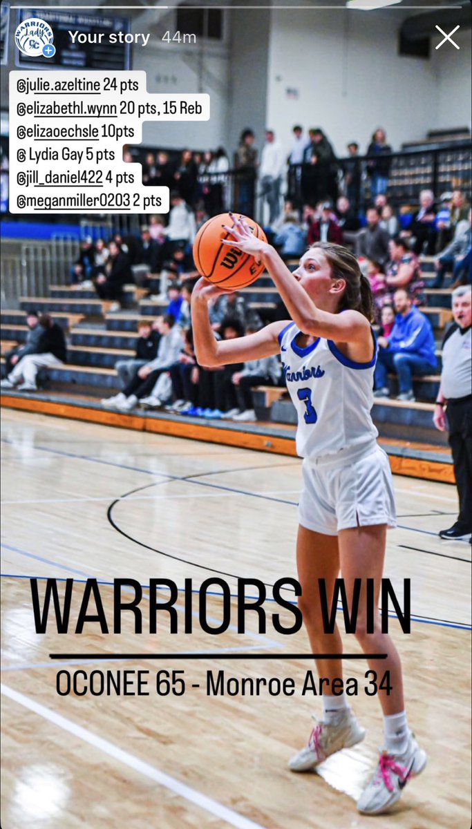 Elizabeth Wynn (@elizabethwynn25) on Twitter photo Double double tonight and a great team win!
<a href="/SoutheastAStars/">Southeast All Stars</a> <a href="/OconeeWBball/">OCHS Lady Warriors Basketball</a> <a href="/OconeeSports/">Oconee Enterprise Sports</a> <a href="/KyleSandy355/">Kyle Sandy</a> Double double tonight and a great team win!
<a href="/SoutheastAStars/">Southeast All Stars</a> <a href="/OconeeWBball/">OCHS Lady Warriors Basketball</a> <a href="/OconeeSports/">Oconee Enterprise Sports</a> <a href="/KyleSandy355/">Kyle Sandy</a>