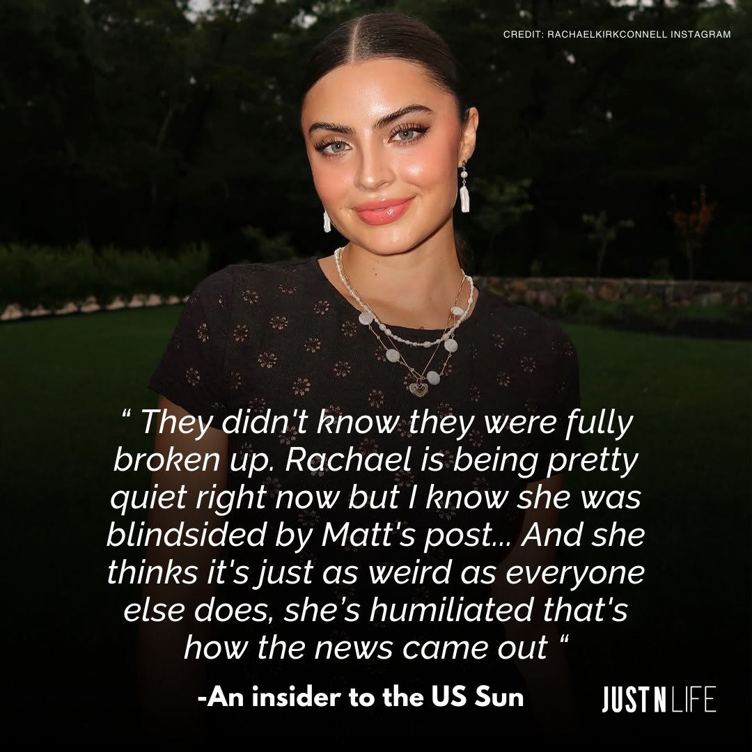 TheJustNLife's tweet image. Wait… #Bachelor alums #MattJames &amp;amp; #RachaelKirkconnell have split after 4 years?! 👀 Matt announced it on IG, but insiders say Rachael was &apos;blindsided&apos; by the post and shared she dumped him because he ‘knows what he did.’

Thoughts, #BachelorNation?