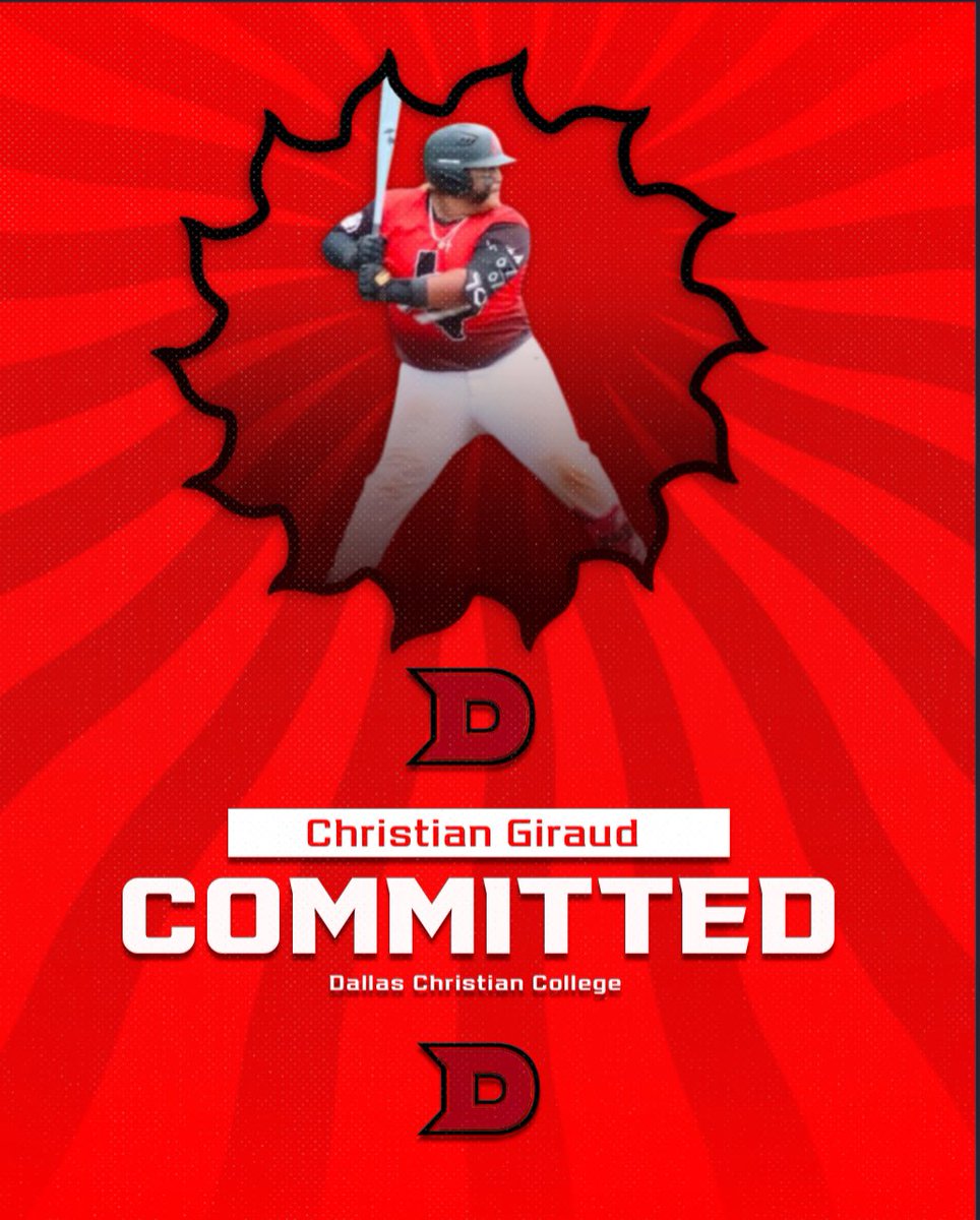 Christian Giraud (@cuki_2007phs) on Twitter photo I am extremely excited to announce my commitment to Dallas Christian College I want to thank all my coaches, family, and teammates for helping me achieve my goal to play at a higher level.I also want to thank Dallas Christian for this opportunity.
<a href="/PaschalBaseball/">PaschalBaseball</a>
<a href="/ClintDunham/">Clint Dunham</a> I am extremely excited to announce my commitment to Dallas Christian College I want to thank all my coaches, family, and teammates for helping me achieve my goal to play at a higher level.I also want to thank Dallas Christian for this opportunity.
<a href="/PaschalBaseball/">PaschalBaseball</a>
<a href="/ClintDunham/">Clint Dunham</a>
