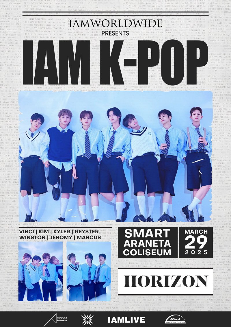 onemedia_global's tweet photo. 🌟 ANCHORS, get ready to witness #HORI7ON’s world-class performances this March 29, 2025, at the iconic Smart Araneta Coliseum! 💙 The lineup just keeps getting bigger—are you ready to experience the ultimate show? Let’s make history together at IAMKPOP! ✨

#IAMKPOP #IAMWORLDWIDE @_iamlive