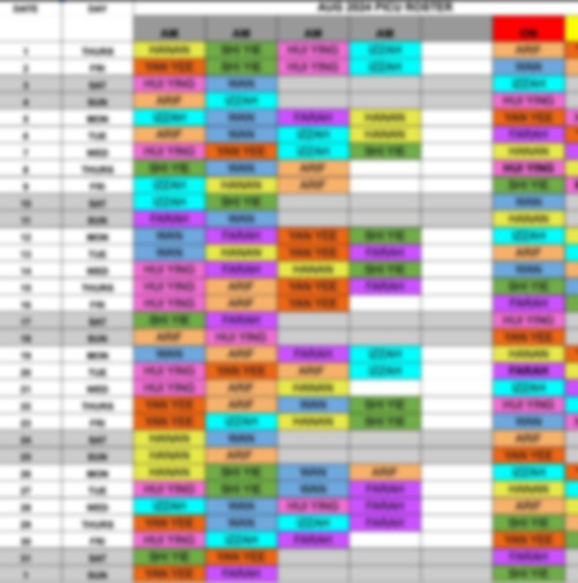 farahabdrazak's tweet photo. Contoh roster… sedap ye.. kerja few shift then go on to have your off days for few days… again this is only possible if you have enough staff … https://t.co/OFQqvWvBOL