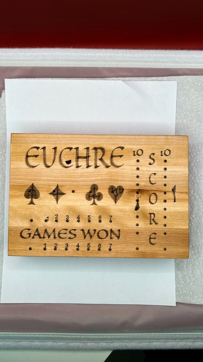 Euchre game made to order.  $50 plus shipping 
This one I made from Monkeypod and maple.   

#familygamenight 
#smallbusinessowner  #supoortsmallbusiness