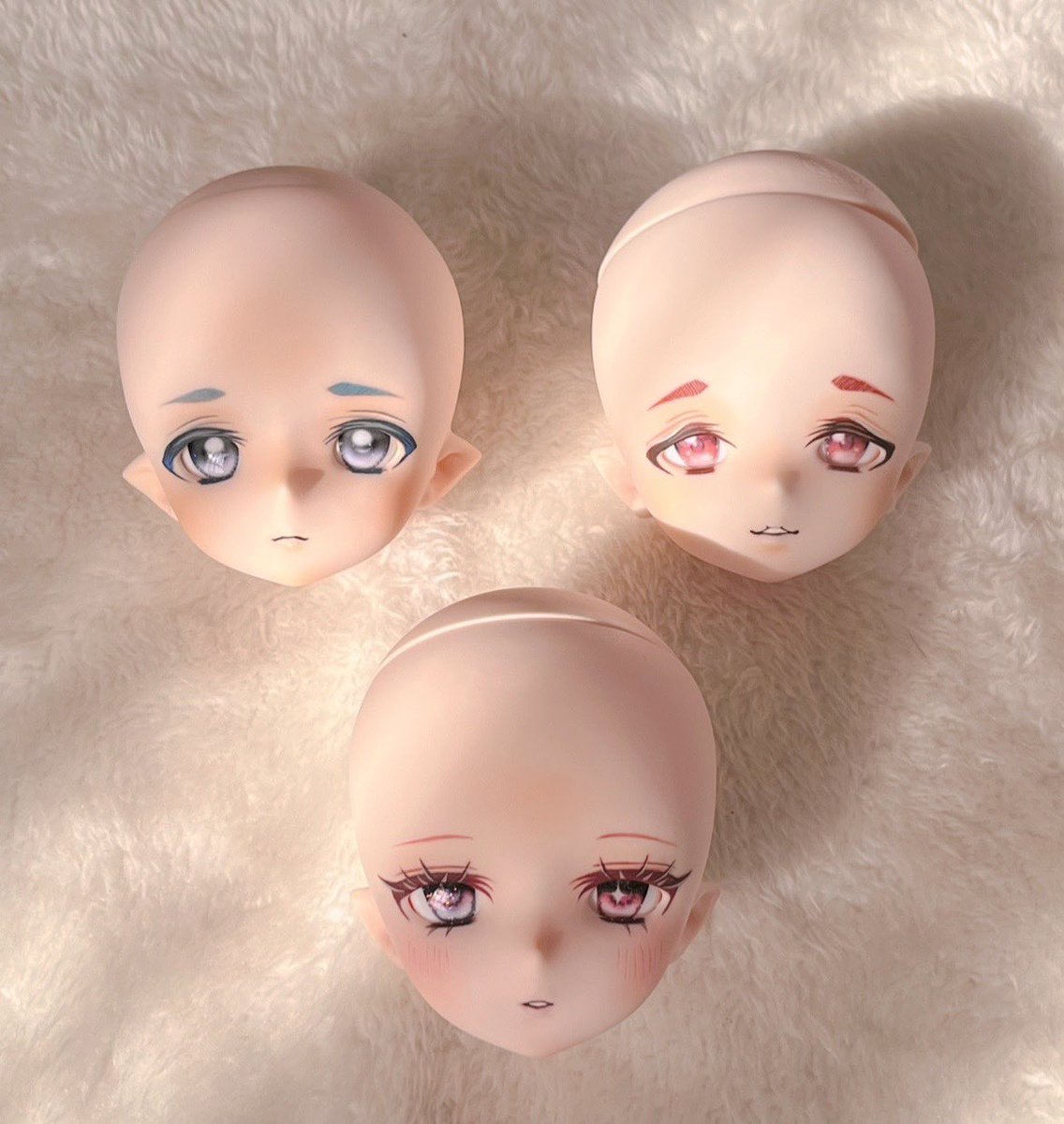 ドルミスの準備を進めてます！
imomodollのカスタムヘッドです
上二人は男の子です
#imomodoll  #ドルミス58  #ドルミス58販売