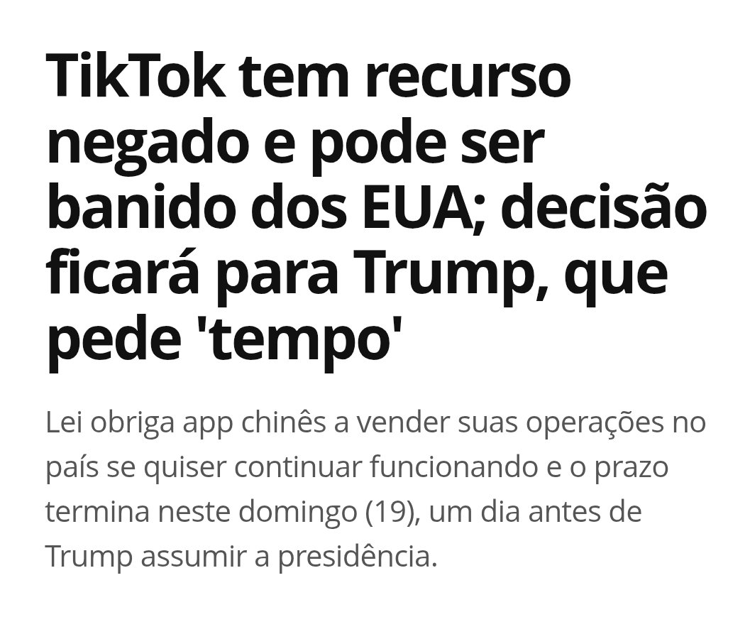 No Brasil falar em regulamentação,  é pq o Brasil vai virar o comunismo.
EUA pode  BANIR o tik tok, lá se chama ( motivos de segurança nacional) kkkkkkk