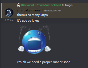 carpetislate's tweet photo. a nice thread with me and @trimbat_ 3hrs ago https://t.co/beyOnnFIWp