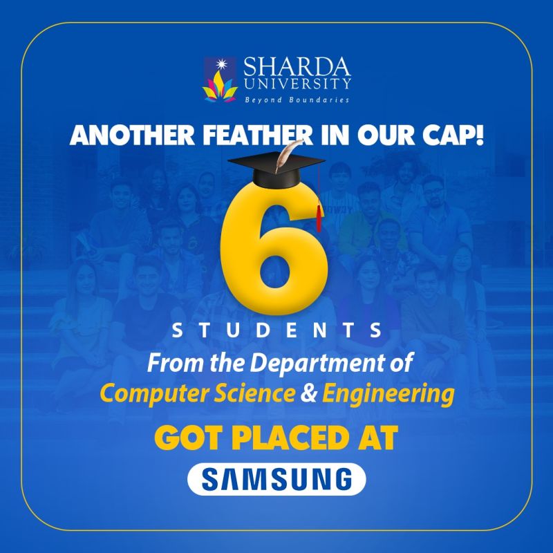 SU_CSE's tweet photo. Six students from CSE Department @ShardaUni got placed at Samsung R&amp;D with an amazing 7.5 LPA package! 🚀

Their journey inspires us all. Wishing them a successful career ahead! 🌟

#ShardaUniversity #SamsungPlacements #FutureTechLeaders #EngineeringDreams #CSEAchievements https://t.co/PokOXwfW6T