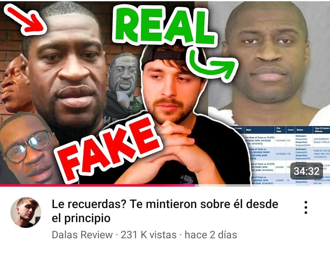 FarosConF's tweet image. Hace unos días, Dalas subió un video afirmando directamente que lo más probable es que George Floyd murió por una sobredosis de drogas, a pesar de que la autopsia confirmó que fue un homicidio.

Haré un repaso breve de sus argumentos y del por qué considero que es erróneo. 🧵