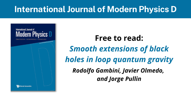 worldscientific's tweet photo. This paper presents an alternative treatment of #loopquantumgravity, replacing matter shells with a Simpson–Visser wormhole metric that smoothly connects a #blackhole interior to a #whitehole.