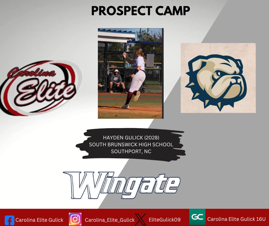 EliteGulick09's tweet image. CAMP ALERT !!!!! 
Our P/Utility #7 @HaydenGulick heads to @WingateSoftball Future Prospect Camp tomorrow Show Up Show out #GetBigDoWork #BeElite @CarEliteNCorg @SCULNU2