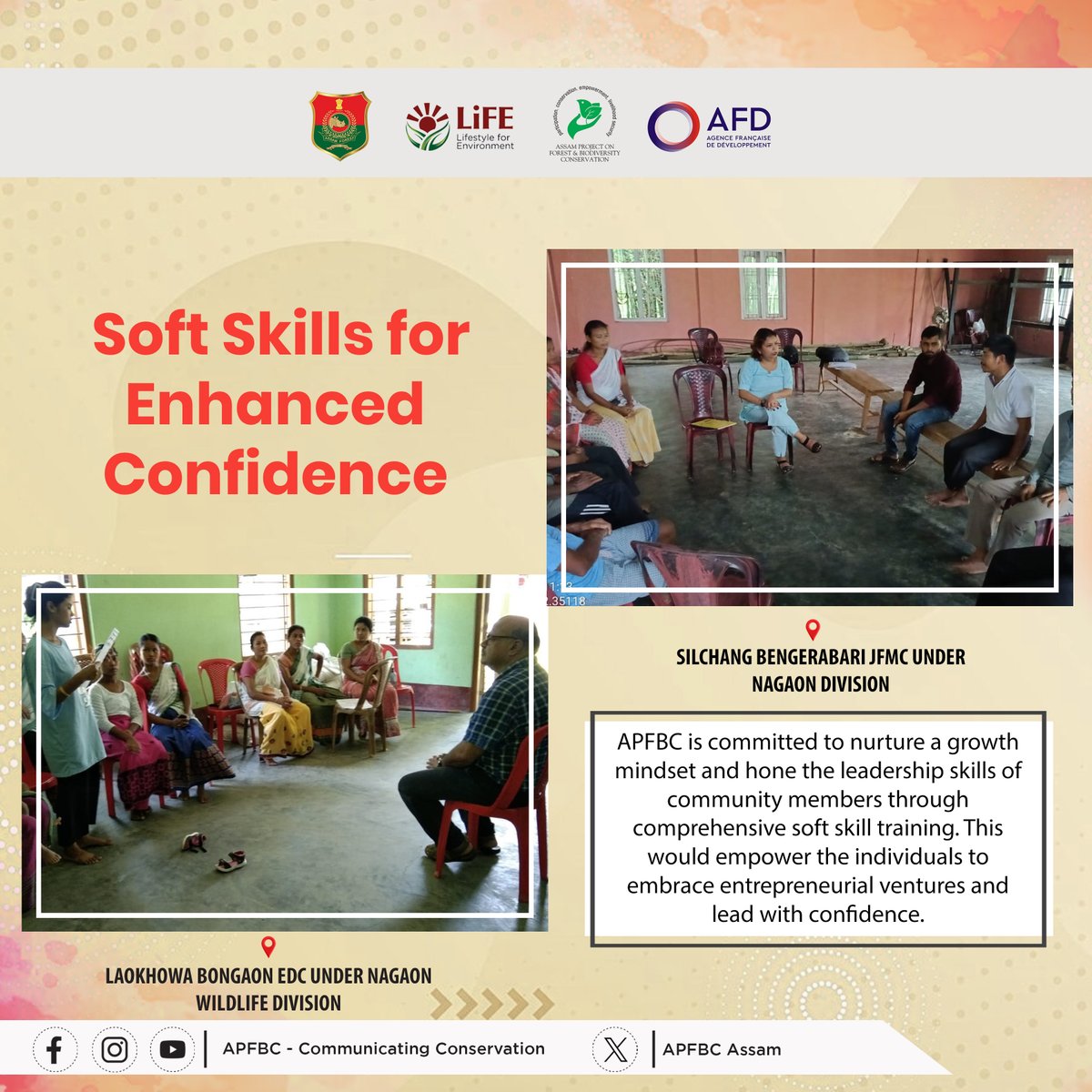 ApfbcA's tweet photo. APFBC’s soft skill training is enhancing communication, leadership and problem-solving abilities within forest fringe communities. Building essential skills for personal growth and professional success.
#SoftSkillTraining
#CommunityDevelopment
#Empowerment
#personalgrowth
@AFD_en
@assamforest
@ksandeep005
@diprassam
@mygovassam