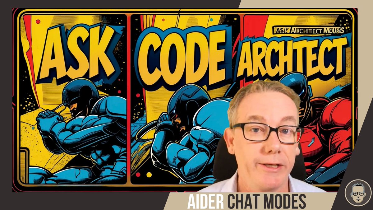AppyDave's tweet image. 🚀 Unlock the power of Aider AI’s chat modes: Ask, Code, and Architect! Simplify coding, debug, and refactor like a pro. Watch now: youtu.be/92CkqX_95kA
#AiderAI #AIProgramming #PromptEngineering