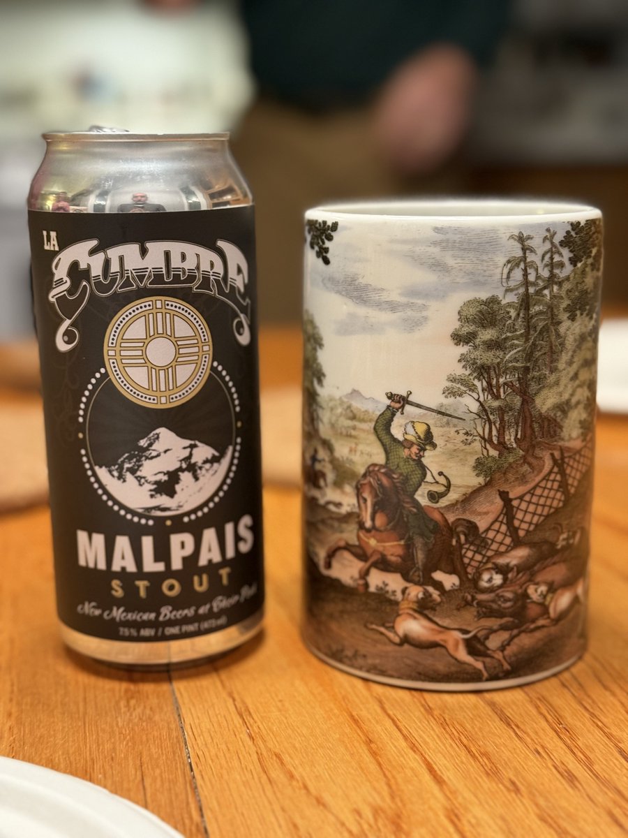 pejacoby's tweet photo. Made it to our destination, let the vacationing begin!
Because #itsAlwaysStoutSeason let’s #drinkLocal with an Albuquerque, NM pick
@LaCumbreBrewing Malpais #stout is well balanced, creamy with malty flavor and chocolate notes & a hint of coffee
#fancyMug courtesy of my Dad https://t.co/ivdCCmH6TW