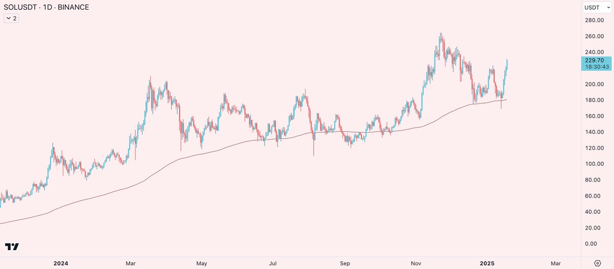 and there she goes $SOL 

as i said in the tweet below, im expecting new highs in the next couple of months and more so with a pro-crypto president, this is looking more and more an obvious play in hindsight 

higher