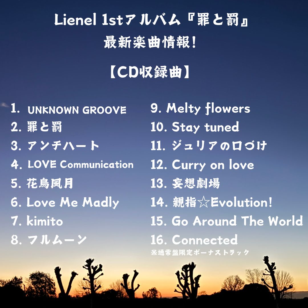 Lienel 1stアルバム「罪と罰」 3形態コンプリートセット【定価半額】 罪と罰 | Lienel OFFICIAL WEBSITE