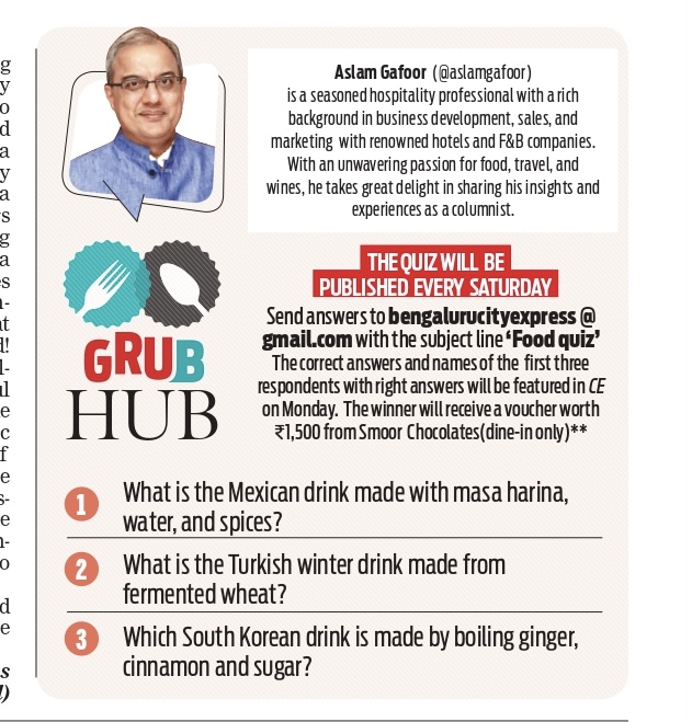 TNIE Karnataka (@xpressbengaluru) on Twitter photo Today's Grub Hub Quiz is here. Participate to win exciting prizes!
Questions by <a href="/AslamGafoor/">Aslam Gafoor</a> Today's Grub Hub Quiz is here. Participate to win exciting prizes!
Questions by <a href="/AslamGafoor/">Aslam Gafoor</a>