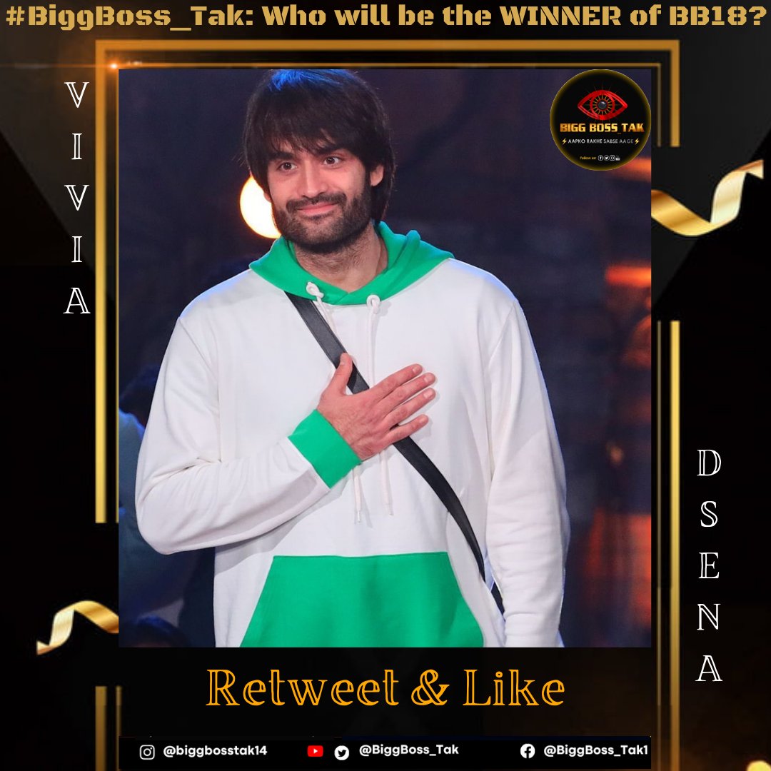 Biggest &amp; Most Authentic: FINAL #BiggBoss_Tak Poll: Who will be the WINNER of #BiggBoss18?

🔃 Retweet &amp; ❤️ Like if you believe #VivianDsena will WIN the season!

Poll ends Tomorrow (Sunday) at 1 PM

#BB18WithBiggBoss_Tak