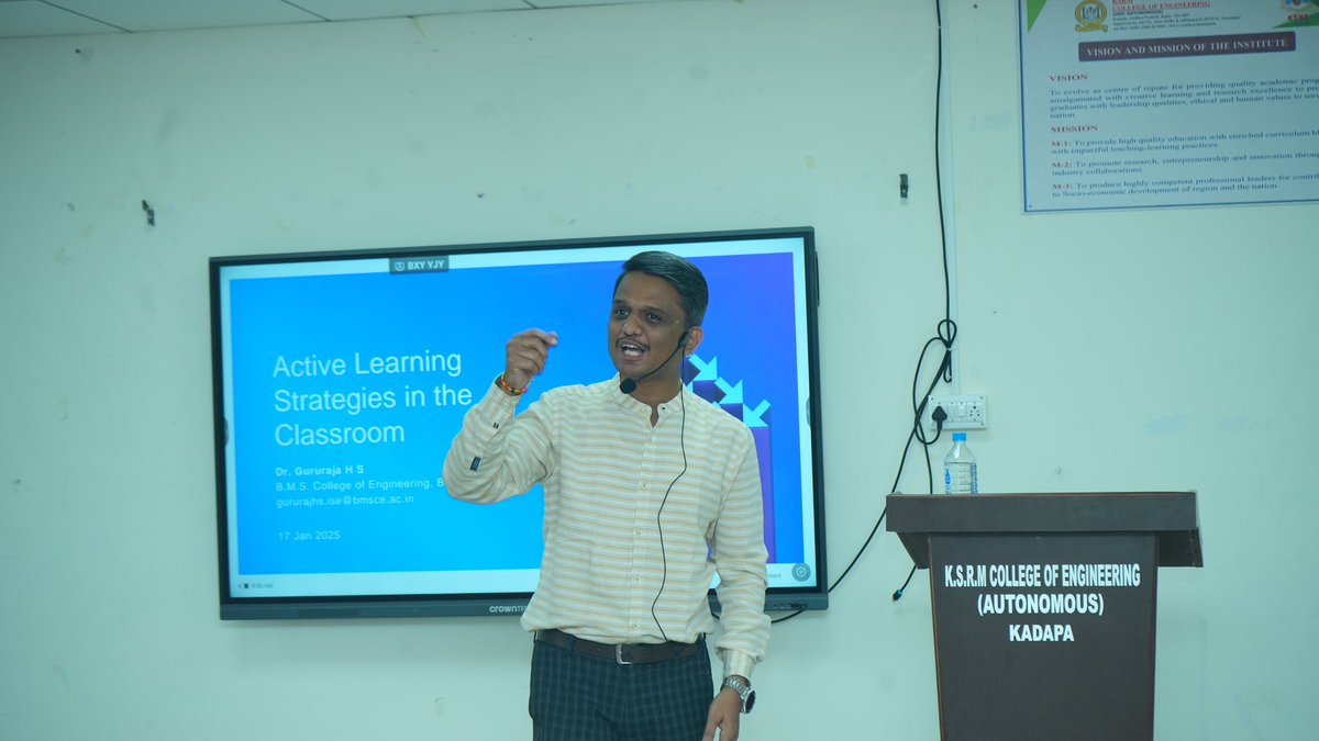 ksrmceofficial's tweet image. Day 2 of Five Day FDP on OBE and Teaching learning practices 

#obe #outcomebasededucation #fdp #ksrm #ksrmce #kandulagroups #engineering #kadapa #aicte #jntua #IntiativesofMHRD #ugc #iic #apsche #ksrmfdp