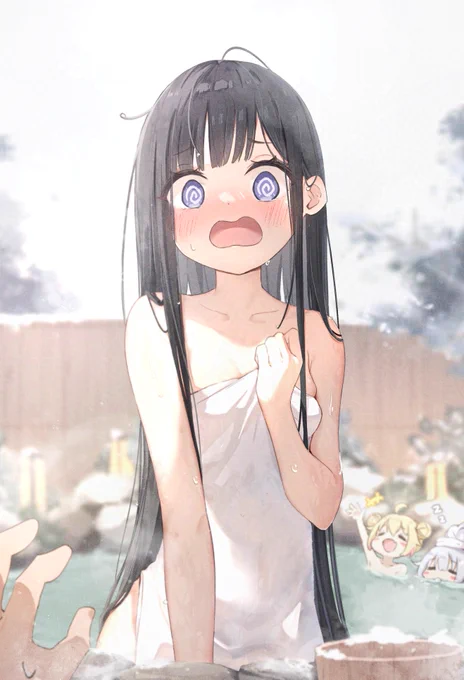 「どうしてあなたがここにいるの!えっ…ここが男湯?!」 