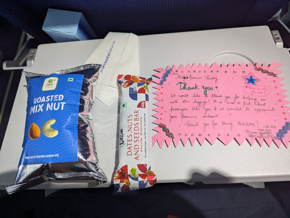 gaurav_p2's tweet photo. Recognising small action at 30K feet abv sea level is what makes you all Special Love the way Priyam Gunjan Priyanshi Rozi in 6E0515 took utmost care all of us&amp; found time to thank me in their own special way More power to you all You all are the reason what @IndiGo6E is today! https://t.co/2JnOSER9wm
