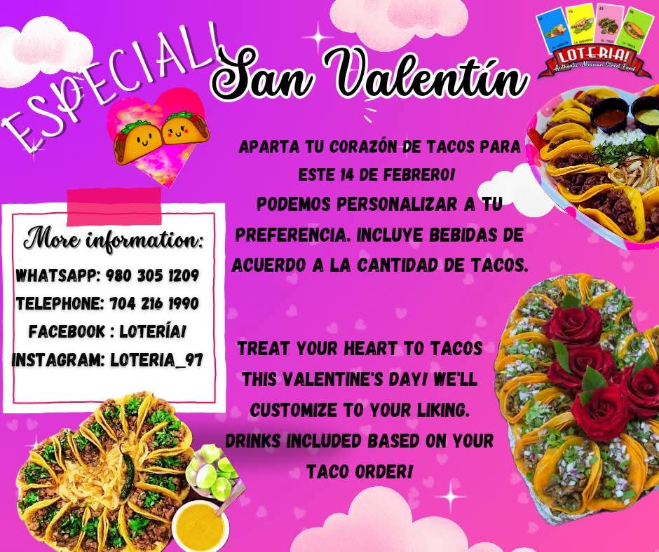 JuliAvils3's tweet photo. What are you waiting for to reserve yours?  Customize to your taste! 
🩷Choose from:
- Taco Heart (pick your favorites)
- Quesabirria Heart!
- Quesabirria Ramen Heart!
- Esquite/Takiesquite Heart!"
#salisburync #CharlotteNc https://t.co/9LsKOnx08Z