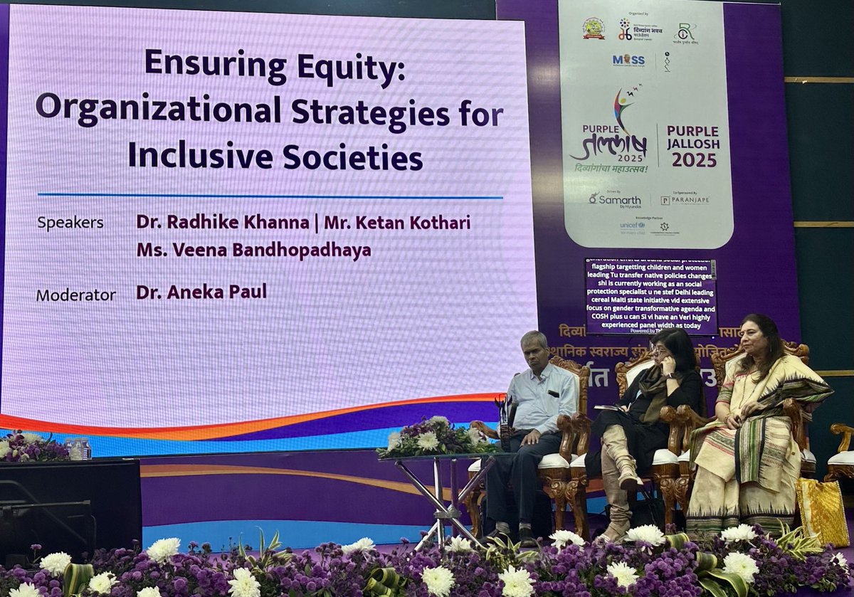 #PurpleJallosh panel, led by ⁦⁦<a href="/pcmccomm/">PCMC Commissioner - Shekhar Singh, IAS</a>⁩ with ⁦⁦<a href="/UNICEFIndia/">UNICEF India</a>⁩ as knowledge partner, we discussed how to operationalize disability inclusion. From policy integration &amp; training to accessible spaces &amp; data tracking, it’s time to turn inclusion  into  action!