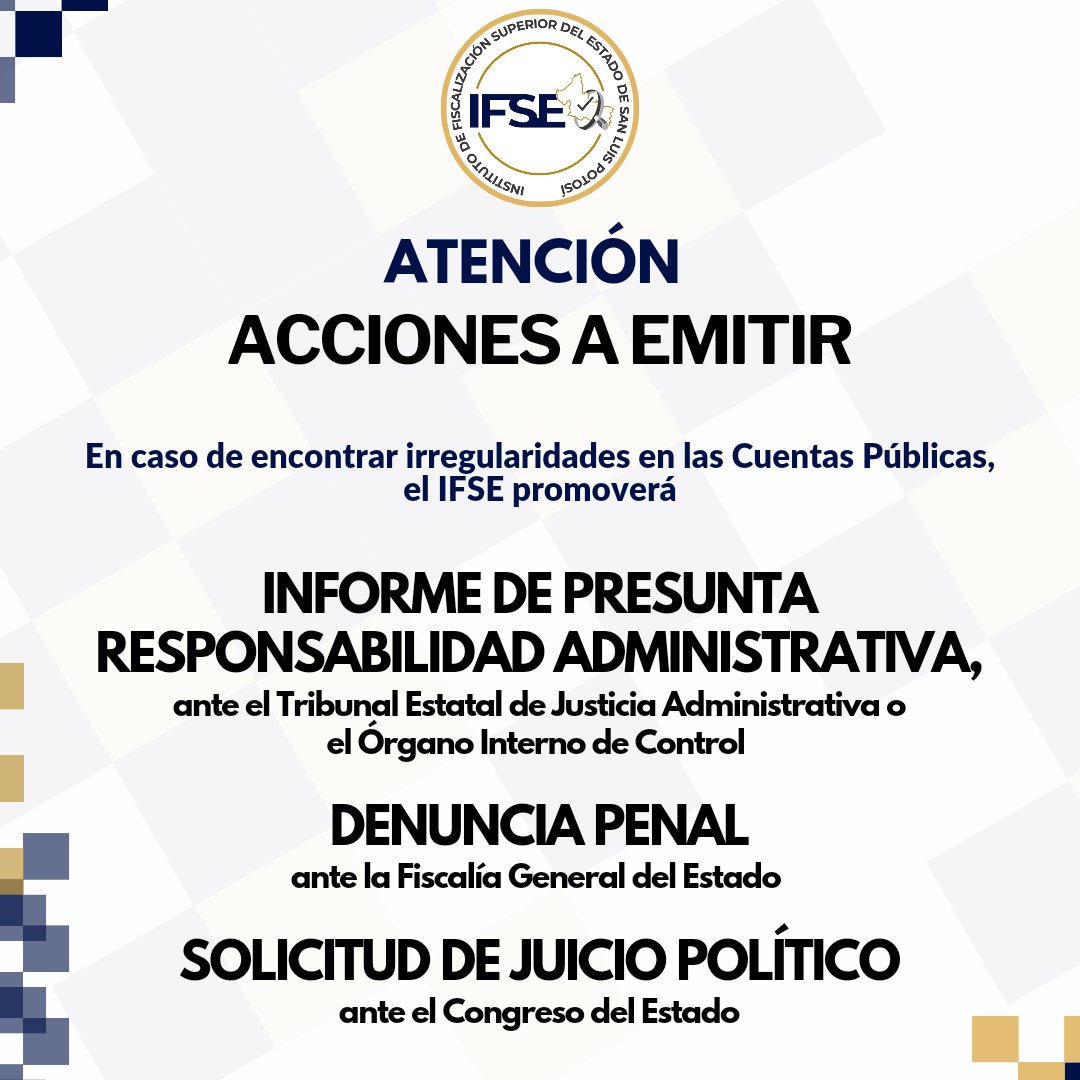 IFSESanLuis's tweet photo. 🚨En caso de encontrar
irregularidades en las
Cuentas Públicas...👇🏼 https://t.co/gXSYW7gt3j